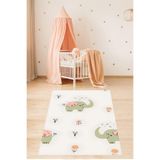Ontheclouds Sevimli Fil Çiçek Desen Yıkanabilir Kaymaz Taban Leke Tutmaz Çocuk Odası Halısı, 100 x 250