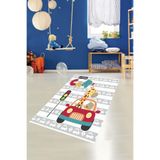 Ontheclouds Sevimli Hayvanlar Desenli Çocuk Odası Halısı, 80 x 300