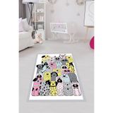Ontheclouds Sevimli Köpekler Desenli Dijital Baskı Yıkanabilir Kaymaz Taban Çocuk Odası Halısı, 130 x 180