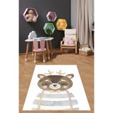 Ontheclouds Sevimli Pembe Papyonlu Geyik Yıkanabilir Kaymaz Taban Leke Tutmaz Çocuk Odası Halısı, 80 x 300