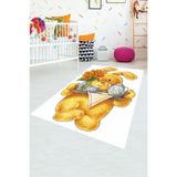 Ontheclouds Sevimli Tavşan Desenli Dijital Baskılı Kaymaz Taban Çocuk Odası Halısı, 80 x 150