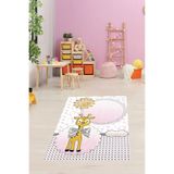 Ontheclouds Sevimli Zürafa Desenli Dijital Baskı Yıkanabilir Kaymaz Taban Leke Tutmaz Çocuk Odası Halısı, 80 x 350