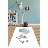 Ontheclouds Sihirli Yıldızlarda Uçan Fil Balonlu Yıkanabilir Kaymaz Taban Leke Tutmaz Çocuk Odası Halısık, 160 x 230