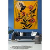 Ontheclouds Sinek Kuşu Papatya Ve Ay Leke Tutmaz Kumaş Duvar Örtüsü Duvar Halısı Tapestry, 70 x 100