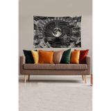 Ontheclouds Siyah-Beyaz Ay New Moon Leke Tutmaz Kadife Kumaş Duvar Örtüsü Duvar Halısı Tapestry, 70 x 100