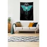 Ontheclouds Siyah Butterfly Kelebek Leke Tutmaz Kadife Kumaş Duvar Örtüsü Duvar Halısı Tapestry, 140 x 230