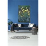 Ontheclouds Siyah Solan Çiçekler Leke Tutmaz Kadife Kumaş Duvar Örtüsü Duvar Halısı Tapestry, 140 x 230