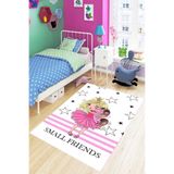 Ontheclouds Small Friends Prenses Unicorn Desenli Dijital Baskılı Kaymaz Yıkanabilir Kız Çocuk Odası Halısı, 80 x 200
