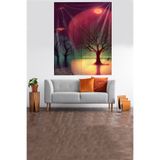 Ontheclouds Sonbahar Yaprakları Dökülmüş Ağaç Leke Tutmaz Kadife Kumaş Duvar Örtüsü Duvar Halısı Tapestry, 100 x 140