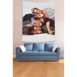 Ontheclouds Sonsuz Arkadaşlar Leke Tutmaz Kumaş Duvar Örtüsü Duvar Halısı Tapestry, 140 x 140