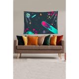 Ontheclouds Space Uzay Boşluğu Temalı Leke Tutmaz Kadife Dokulu Kumaş Duvar Örtüsü Duvar Halısı Tapestry, 140 x 230