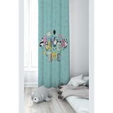 ontheclouds Su Yeşili Panda Desenli Bebek Çocuk Odası Fon Perdesi, 70 x 240, FONPRD18, su yeşili