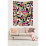 Ontheclouds Suluboya Çiçekler Desenli Leke Tutmaz Kumaş Duvar Örtüsü Duvar Halısı Tapestry, 70 x 70
