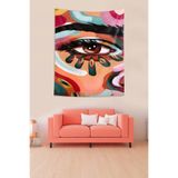 Ontheclouds Suluboya Kadın Gözü Leke Tutmaz Kumaş Duvar Örtüsü Duvar Halısı Tapestry, 70 x 100