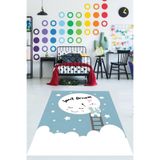 Ontheclouds Sweet Dream Yazılı Ay Yıldız Temalı Yıkanabilir Kaymaz Taban Leke Tutmaz Çocuk Odası Halısı, 100 x 250
