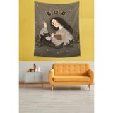 Ontheclouds Takımyıldızı Ay Tarot Goblen Leke Tutmaz Kumaş Duvar Örtüsü Duvar Halısı Tapestry, 140 x 230