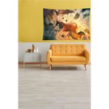 Ontheclouds Tarih Duvar Resmi Leke Tutmaz Kadife Dokulu Kumaş Duvar Örtüsü Duvar Halısı Tapestry, 140 x 140