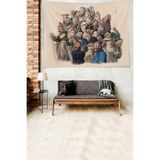 Ontheclouds Tarihten Izler Temalı Leke Tutmaz Kadife Dokulu Kumaş Duvar Örtüsü Duvar Halısı Tapestry, 70 x 100