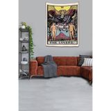 Ontheclouds The Lovers Aşıklar Tarot Yıkanabilir Leke Tutmaz Kumaş Duvar Örtüsü Duvar Halısı Tapestry, 70 x 100