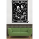 Ontheclouds The Lovers Iskelet Sevgililer Desen Leke Tutmaz Kadife Kumaş Duvar Örtüsü Duvar Halısı Tapestry, 70 x 100
