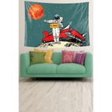 Ontheclouds To Mars Astronot Desen Leke Tutmaz Kadife Dokulu Kumaş Duvar Örtüsü Duvar Halısı Tapestry, 35 x 50