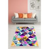 Ontheclouds Tropikal Yaprak Papağan Desenli Dijital Baskı Yıkanabilir Kaymaz Taban Leke Tutmaz Salon Halısı, 80 x 150 BLT-S-190A
