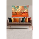 Ontheclouds Turuncu Kanyon Desenli Leke Tutmaz Kadife Kumaş Duvar Örtüsü Duvar Halısı Tapestry, 35 x 50