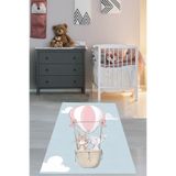 Ontheclouds Uçan Balon Ve Sevimli Tavşanlar Yıkanabilir Kaymaz Taban Leke Tutmaz Çocuk Odası Halısık, 60 x 120