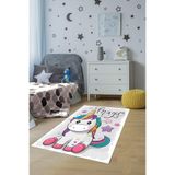 Ontheclouds Unicorn At Desenli Halı Dijital Baskı Yıkanabilir Kaymaz Taban Çocuk Odası Halısı, 40 x 40