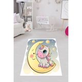 Ontheclouds Unicorn Ay Yıldız Desenli Dijital Baskı Yıkanabilir Kaymaz Taban Çocuk Odası Halısı, 180 x 280