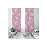 ontheclouds Unicorn Desenli Bebek Çocuk Odası Fon Perdesi, 70 x 270, FONPRD20, pembe-beyaz