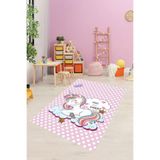 Ontheclouds Unicorn Desenli Dijital Baskı Yıkanabilir Kaymaz Taban Çocuk Odası Halısı, 80 x 600 MEGC208H