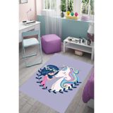 Ontheclouds Unicorn Desenli Dijital Baskılı Kaymaz Taban Çocuk Odası Halısı, 80 x 500