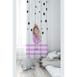 ontheclouds Unicorn Kız Desenli Bebek Çocuk Odası Fon Perdesi, 140 x 200, FONPRD16, beyaz-pembe