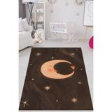 Ontheclouds Uyuyan Ay Ve Yıldızlar Sürreal Desen Yıkanabilir Kaymaz Taban Leke Tutmaz Çocuk Odası Halısı, 80 x 300