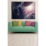 Ontheclouds Uzay Boşluğu Göktaşı Bulutsu Desen Leke Tutmaz Kadife Doku Kumaş Duvar Örtüsü Duvar Halısı Tapestry, 140 x 230