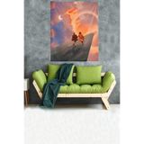 Ontheclouds Uzaya Kaçış Koşan Çift Leke Tutmaz Kadife Kumaş Duvar Örtüsü Duvar Halısı Tapestry, 70 x 100
