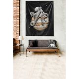 Ontheclouds Uzaydaki Ahtapot Leke Tutmaz Kadife Kumaş Duvar Örtüsü Duvar Halısı Tapestry, 140 x 140