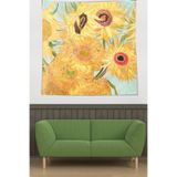 Ontheclouds Van Gogh Ayçiçekleri Leke Tutmaz Kumaş Duvar Örtüsü Duvar Halısı Tapestry, 140 x 230