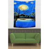 Ontheclouds Van Gogh Huzurlu Gece Leke Tutmaz Kumaş Duvar Örtüsü Duvar Halısı Tapestry, 100 x 140