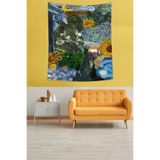 Ontheclouds Van Gogh Journal Desen Leke Tutmaz Kumaş Duvar Örtüsü Duvar Halısı Tapestry, 70 x 100