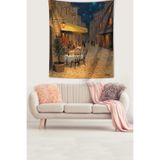 Ontheclouds Van Gogh Kafe Terasta Gece Leke Tutmaz Kumaş Duvar Örtüsü Duvar Halısı Tapestry, 70 x 70