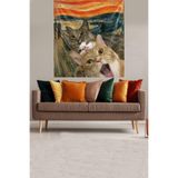 Ontheclouds Van Gogh Tablo Üzerinde Kediler Leke Tutmaz Kadife Dokulu Kumaş Duvar Örtüsü Duvar Halısı Tapestry, 35 x 50