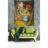 Ontheclouds Van Gogh Vazodaki Çiçekler Leke Tutmaz Kumaş Duvar Örtüsü Duvar Halısı Tapestry, 35 x 50