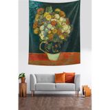 Ontheclouds Van Gogh Vazodaki Karanfiller Leke Tutmaz Kumaş Duvar Örtüsü Duvar Halısı Tapestry, 140 x 140