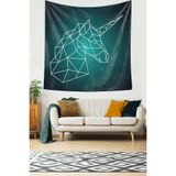 Ontheclouds Vektör Unicorn Desenli Leke Tutmaz Kadife Dokulu Kumaş Duvar Örtüsü Duvar Halısı Tapestry, 70 x 70