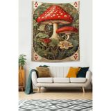 Ontheclouds Vintage Mantar Desen Leke Tutmaz Kumaş Duvar Örtüsü Duvar Halısı Tapestry, 140 x 140