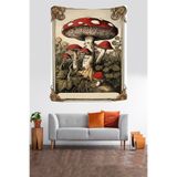 Ontheclouds Vintage Mantar Desen Leke Tutmaz Kumaş Duvar Örtüsü Duvar Halısı Tapestry, 35 x 50