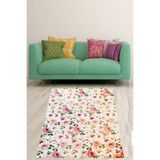 Ontheclouds Vintage Pembe Gül Buketleri Desenli Yıkanabilir Kaymaz Taban Leke Tutmaz Salon Halısı Yoluk, 60 x 120