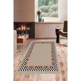 Ontheclouds Vizon Dama Ve Kilim Desenli Yıkanabilir Kaymaz Taban Leke Tutmaz Modern Salon Halısı Ve Yolluk, 180 x 250